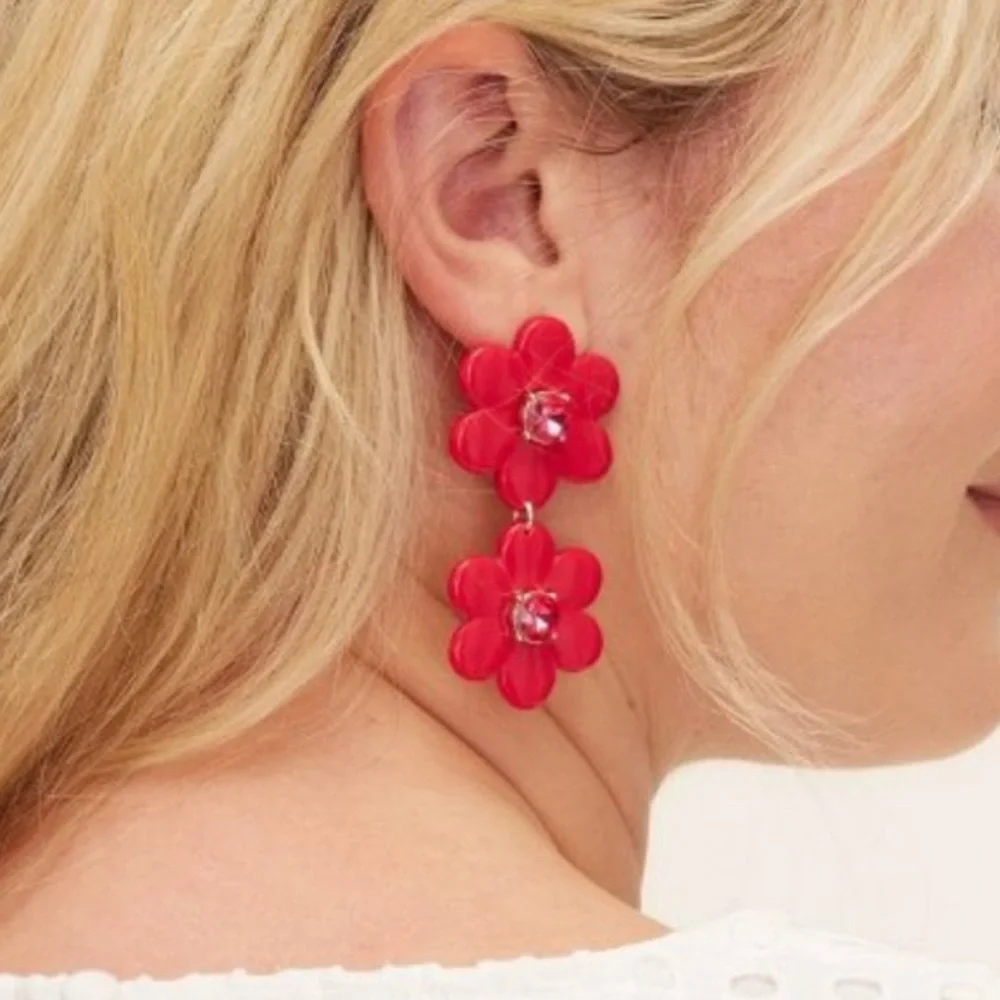 kate spade new york x Target - Red Floral Dangle Earrings - Picture 5 of 10